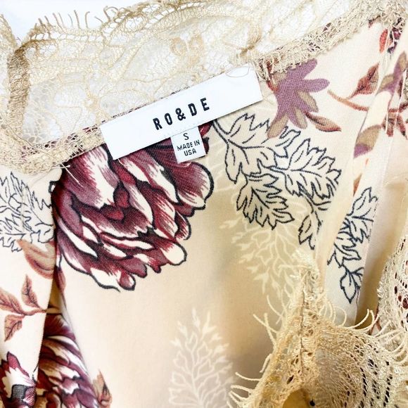 Ro & De Blouse Womens Floral Lace Cold Shoulder Top Ladies Small - Picture 4 of 5